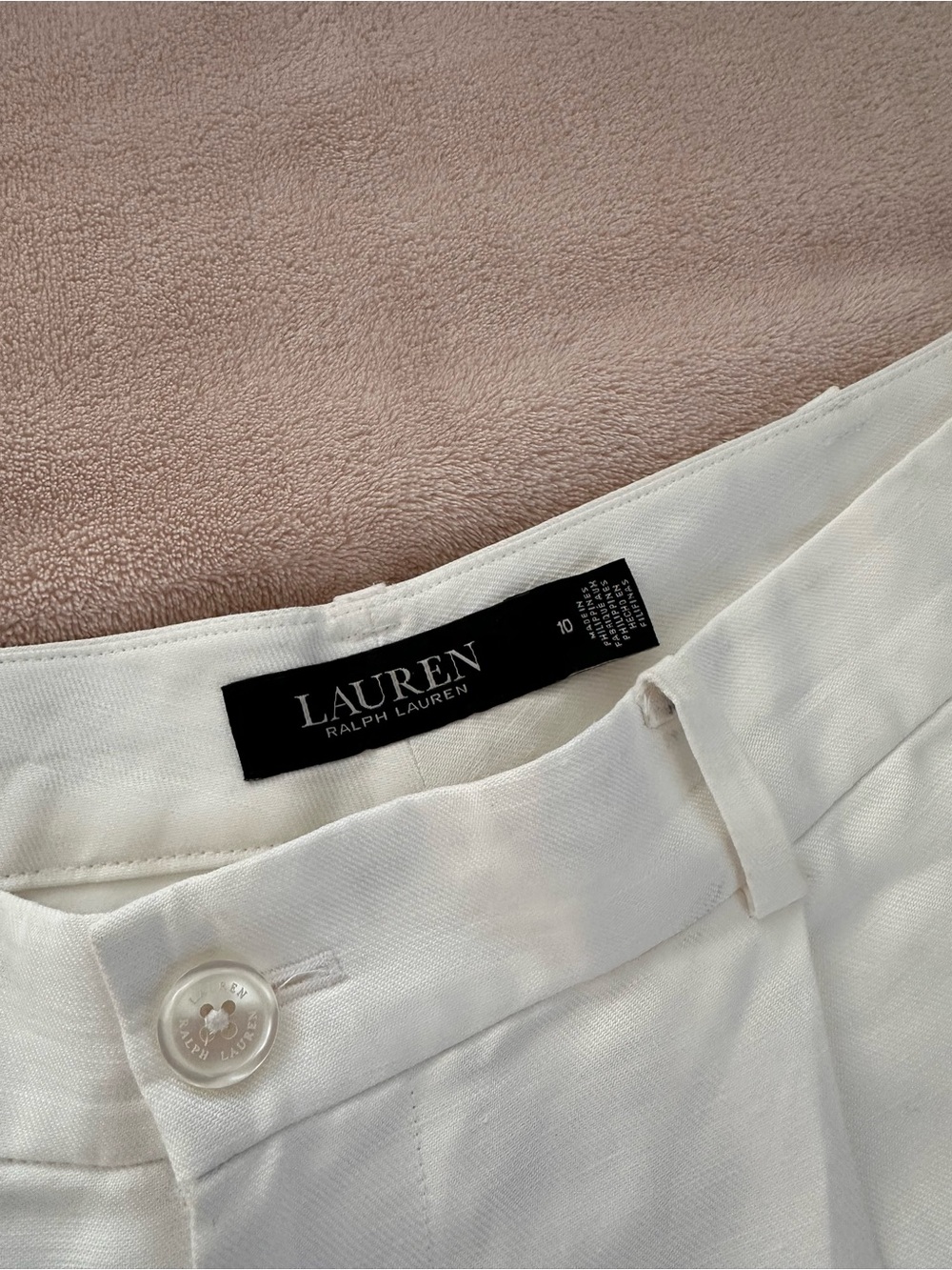 Lauren Ralph Lauren Pleated High-Rise Linen Blend Twill Shorts Size 10 NWOT - Picture 5 of 6